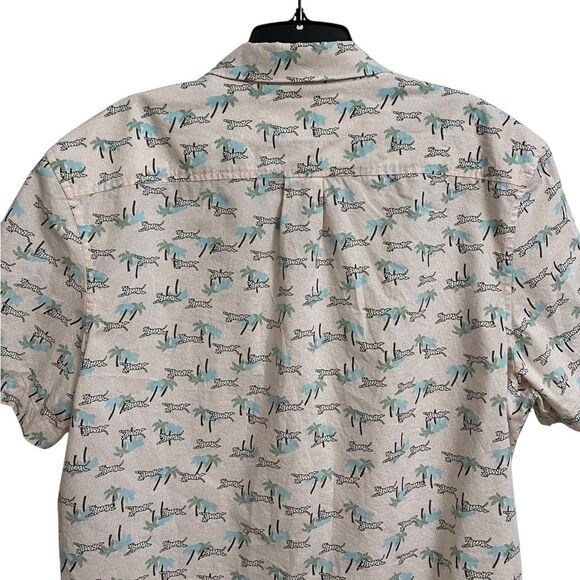 Original Penguin Animal Jungle Button Up Shirt Men's Size L Pink Preppy Summer - Picture 12 of 16